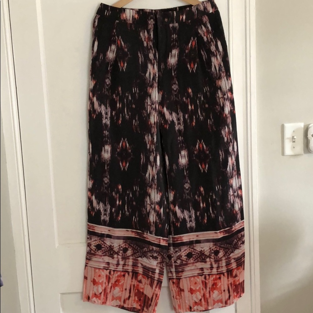 Cynthia Rowley 100% Silk Patterned Pants